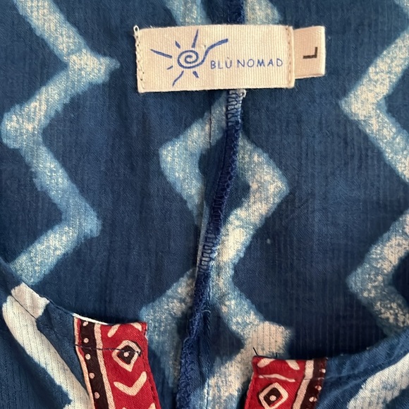 100% Cotton Tunic Blouse 3/4 Sleeve by Blu Nomad - Picture 3 of 12